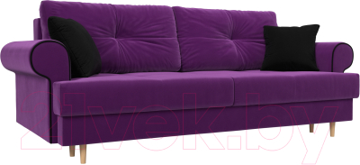 Диван Лига Диванов Сплин 243 / 101683 (микровельвет фиолетовый/черный)