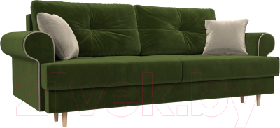 Диван Лига Диванов Сплин 243 / 101681 (микровельвет зеленый/бежевый)
