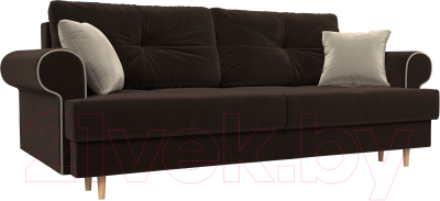 Диван Лига Диванов Сплин 243 / 101682 (микровельвет коричневый/бежевый)