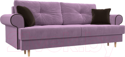 Диван Лига Диванов Сплин 243 / 109654 (микровельвет сиреневый/черный)