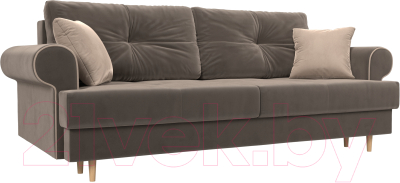 Диван Лига Диванов Сплин 243 / 101675 (велюр коричневый/бежевый)