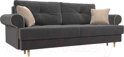 Диван Лига Диванов Сплин 243 / 101676 (велюр серый/бежевый)