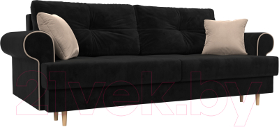 Диван Лига Диванов Сплин 243 / 101678 (велюр черный/бежевый)