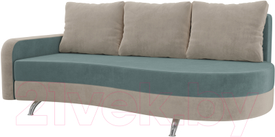 Диван Mebelico Премьер 246 левый / 105254 (велюр, бирюза/бежевый)