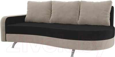 Диван Mebelico Премьер 246 левый / 105260 (велюр, черный/бежевый)