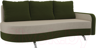 Диван Mebelico Премьер 246 правый / 105261 (микровельвет, бежевый/зеленый)