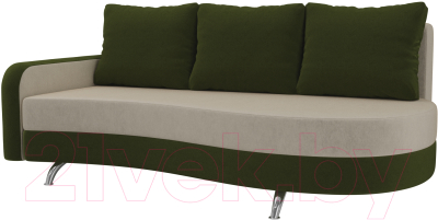 Диван Mebelico Премьер 246 левый / 105261 (микровельвет, бежевый/зеленый)