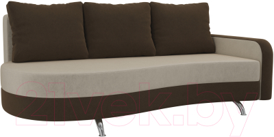 Диван Mebelico Премьер 246 правый / 105262 (микровельвет, бежевый/коричневый)