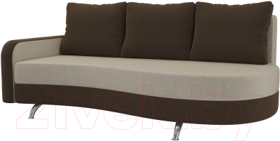 Диван Mebelico Премьер 246 левый / 105262 (микровельвет, бежевый/коричневый)