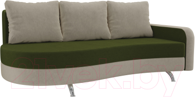 Диван Mebelico Премьер 246 правый / 105263 (микровельвет, зеленый/бежевый)