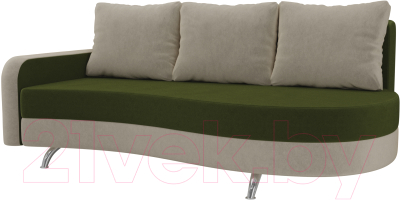 Диван Mebelico Премьер 246 левый / 105263 (микровельвет, зеленый/бежевый)