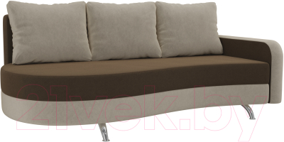 Диван Mebelico Премьер 246 правый / 105264 (микровельвет, коричневый/бежевый)