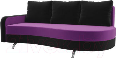 Диван Mebelico Премьер 246 левый / 105265 (микровельвет, фиолетовый/черный)