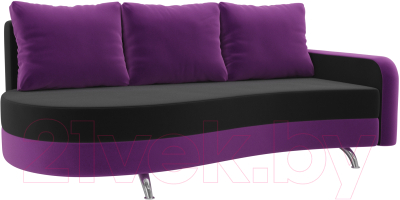 Диван Mebelico Премьер 246 правый / 105266 (микровельвет, черный/фиолетовый)