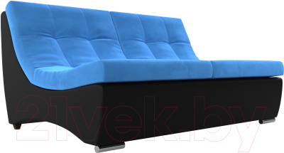Диван Лига Диванов Монреаль 246 / 111475 (велюр голубой/экокожа черный)