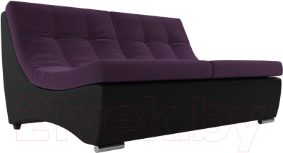 Диван Лига Диванов Монреаль 246 / 111478 (велюр фиолетовый/экокожа черный)