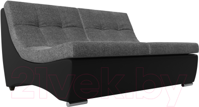 Диван Лига Диванов Монреаль 246 / 111493 (рогожка серый/экокожа черный)