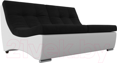 Диван Лига Диванов Монреаль 246 / 111490 (микровельвет черный/экокожа белый)