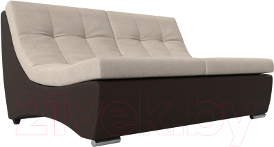 Диван Лига Диванов Монреаль 246 / 111491 (рогожка бежевый/экокожа коричневый)