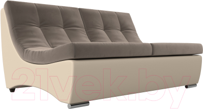 Диван Лига Диванов Монреаль 246 / 111473 (велюр коричневый/экокожа бежевый)