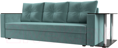 Диван Mebelico Атланта Лайт стол справа 254 / 112471 (велюр, бирюзовый)