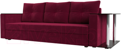 Диван Mebelico Атланта Лайт стол справа 254 / 112479 (микровельвет, бордовый)
