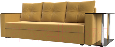 Диван Mebelico Атланта Лайт стол справа 254 / 112480 (микровельвет, желтый)