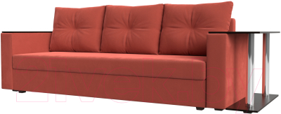 Диван Mebelico Атланта Лайт стол справа 254 / 112482 (микровельвет, коралловый)