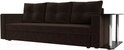 Диван Mebelico Атланта Лайт стол справа 254 / 112483 (микровельвет, коричневый)