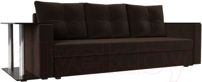 Диван Mebelico Атланта Лайт стол слева 312 / 112483 (микровельвет, коричневый)
