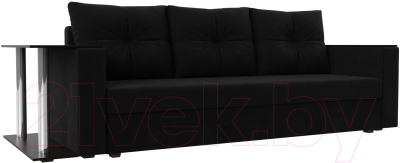 Диван Mebelico Атланта Лайт стол слева 312 / 112486 (микровельвет, черный)