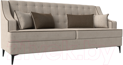 Диван Лига Диванов Марк 258 (рогожка бежевый/кант коричневый)