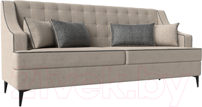 Диван Лига Диванов Марк 258 (рогожка бежевый/кант серый)
