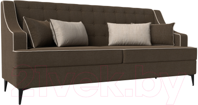 Диван Лига Диванов Марк 258 (рогожка коричневый/кант бежевый)
