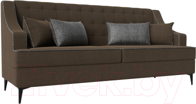 Диван Лига Диванов Марк 258 (рогожка коричневый/кант серый)
