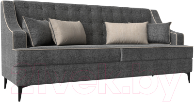 Диван Лига Диванов Марк 258 (рогожка серый/кант бежевый)