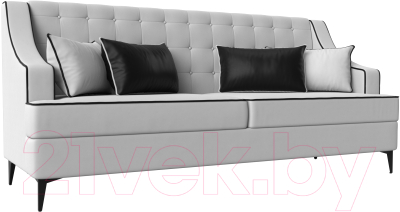 Диван Лига Диванов Марк 258 / 111920 (экокожа белый/кант черный)
