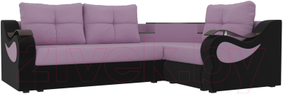 Диван угловой Mebelico Митчелл 268 правый / 107560 (микровельвет, сиреневый/черный)
