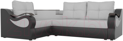 Диван угловой Mebelico Митчелл 268 левый / 107578 (экокожа, белый/черный)