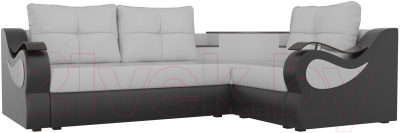 Диван угловой Mebelico Митчелл 268 правый / 107578 (экокожа, белый/черный)