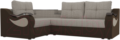 Диван угловой Mebelico Митчелл 268 левый (корфу 02/микровельвет коричневый)