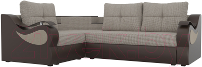 Диван угловой Mebelico Митчелл 268 левый (корфу 02/эко кожа коричневый)
