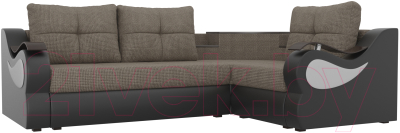 Диван угловой Mebelico Митчелл 268 правый (корфу 03/экокожа черный)