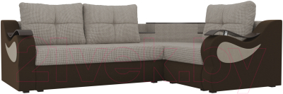 Диван угловой Mebelico Митчелл 268 правый (корфу 02/микровельвет коричневый)