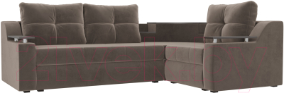 Диван угловой Mebelico Тесей 269 правый / 107615 (велюр, коричневый)