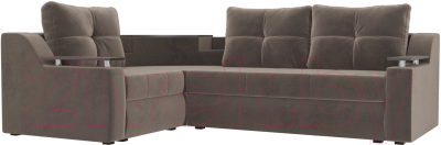 Диван угловой Mebelico Тесей 269 левый / 107615 (велюр, коричневый)