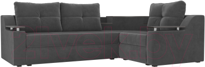 Диван угловой Mebelico Тесей 269 правый / 107616 (велюр, серый)