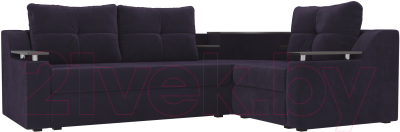 Диван угловой Mebelico Тесей 269 правый / 107617 (велюр, фиолетовый)