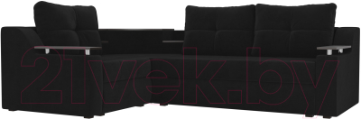 Диван угловой Mebelico Тесей 269 левый / 107618 (велюр, черный)