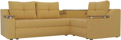 Диван угловой Mebelico Тесей 269 правый / 107622 (микровельвет, желтый)